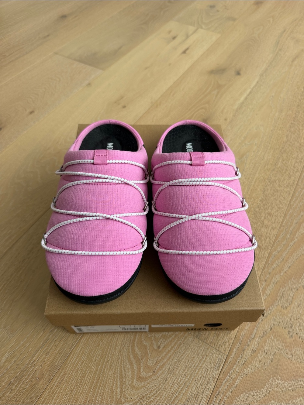 MOON BOOT Pink Soft Slipper Loafers